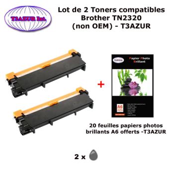 Cartouche d'encre T3AZUR Toner compatible Brother TN2420 pour Brother MFC  L2710DN, L2710DW, L2713DW (avec puce)-3000 page 