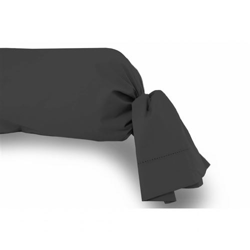 Taie de traversin percale anthracite 140 cm