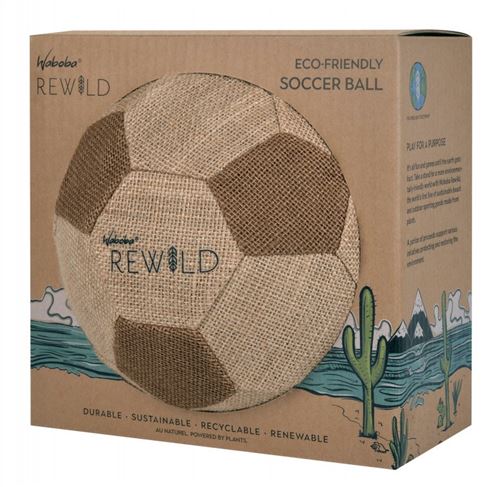 Waboba ballon de foot Rewild 23,5 cm jute/caoutchouc brun