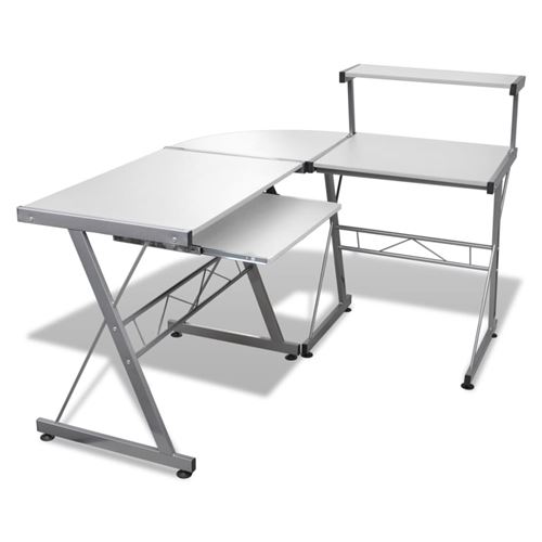 Computer bureau set met uitschuifbaar toetsenbord schap ( Wit)