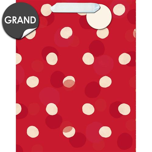 Draeger la carterie Sac cadeau grand format Pois blanc sur rouge Multicolore