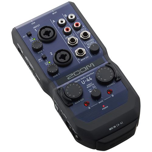 Interface audio Zoom U-44 logiciel fourni, contrôle de monitoring