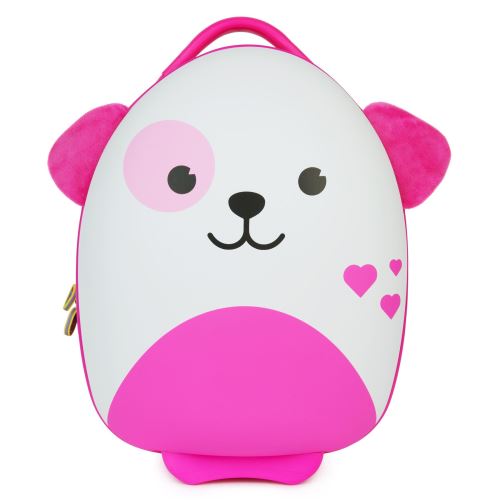 Boppi Tiny Trekker Valise de voyage Bagage cabine Valise à roulettes légère Bagage à main à roulettes de 17 litres - Chien Rose