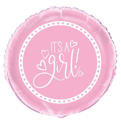 Haza Original ballon filles Coeurs roses Douche de bébé 45 cm rose