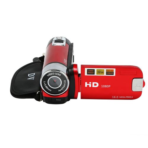 Caméra à main 1080P HD Zoom 16x rouge