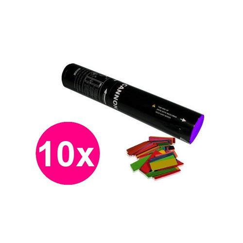 Magic FX pack canons à confettis multicolores 28 cm 10x