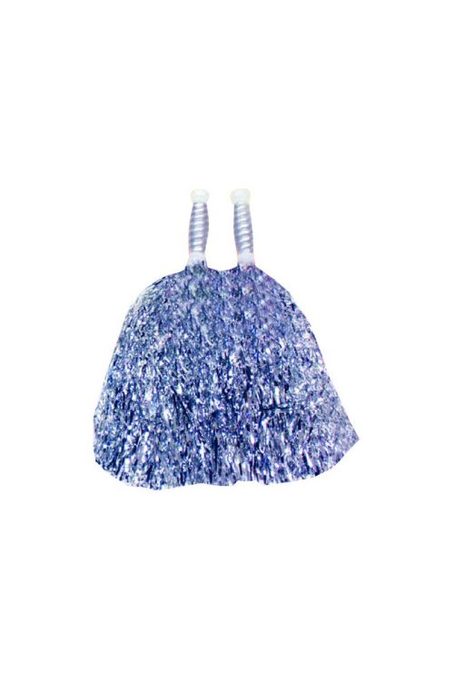 Pompom metal argent 23 cm , la paire