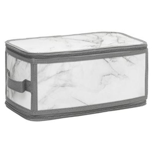 Boîte de Rangement Marbre 15x30cm Gris & Blanc