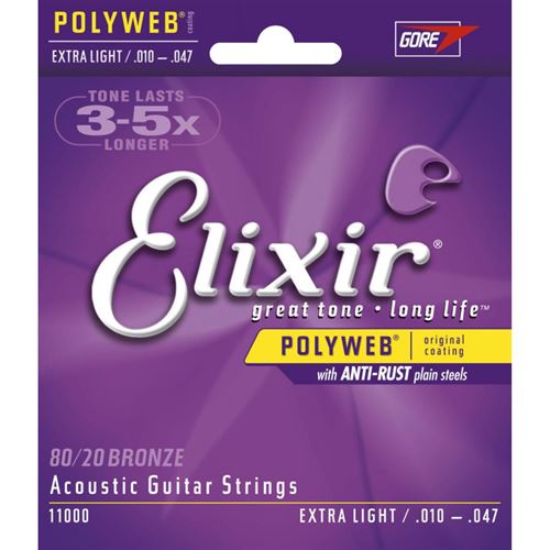 Elixir Polyweb 11000 - Jeu De Cordes Guitare Acoustique 10-47 - Image 1