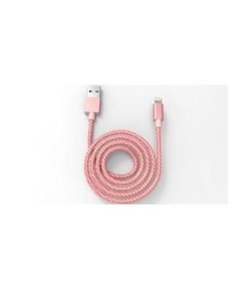 Muvit Tab Câble Lightning Tresse Metal Mfi 2.4a 1m Rose Gold