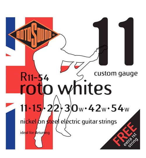 Rotosound R11-54 Roto Whites - Jeu de cordes guitare électrique - 11-54