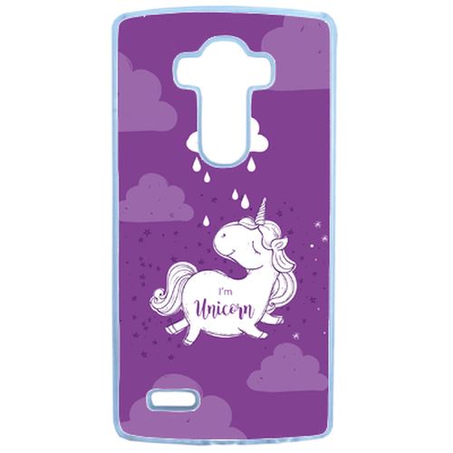 Coque Unicorne Nuage Fond Mauve Compatible Lg G3 Transparent