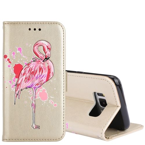 Galaxy S8 Plus Housse Etui Cuir PU flamand rose Doré ALS52990