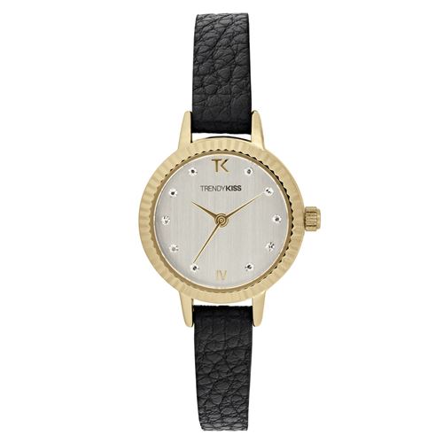 TRENDY KISS Montre analogique bracelet cuir CONSTANCE Noir