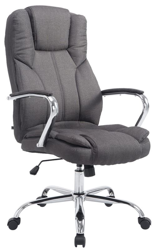 Chaise de bureau couleur gris fonc&eacute; fabriqu&eacute; en tissu polyester et m&eacute;tal Xanthos CLP