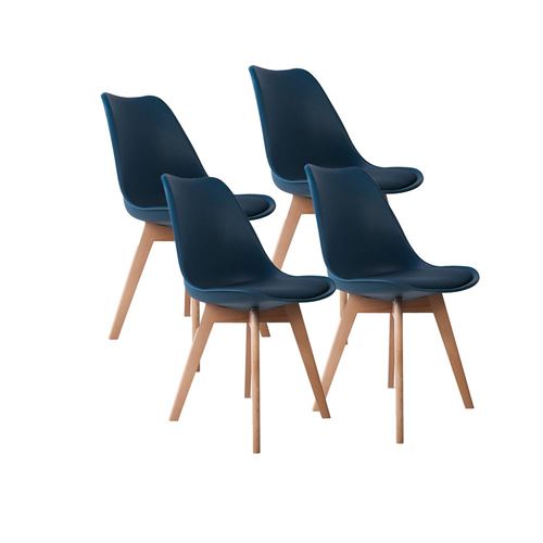Lot de 4 chaises d'intérieur LAGOM bleu en bois H83cm