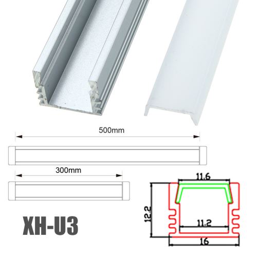 30/50cm U-Style Aluminium Channel Holder Couverture LED Strip Lamp Under Cabinet
