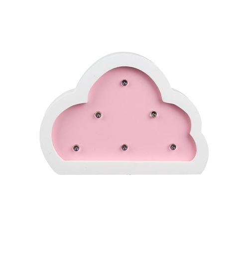 Veilleuse en forme de nuage - Bois - Rose