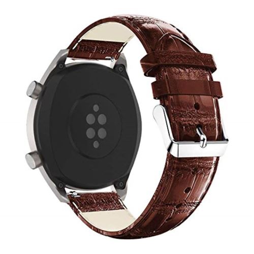 Générique Marron Bracelet De Montre Connectée En Cuir Véritable Pour Huawei Watch Gt - 22 Mm - Image 2