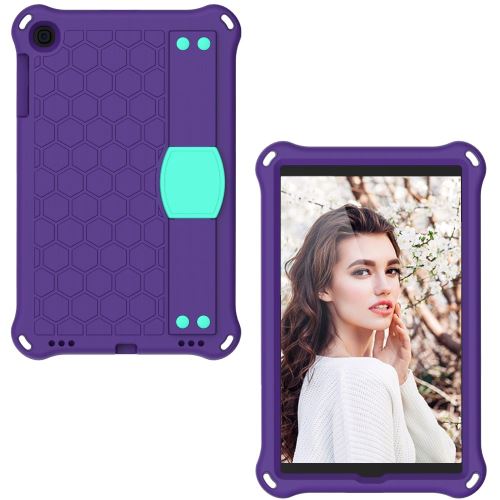 Coque en TPU nid d'abeille hybride EVA violet/cyan pour votre Samsung Galaxy Tab A 10.1 (2019) SM-T510/T515