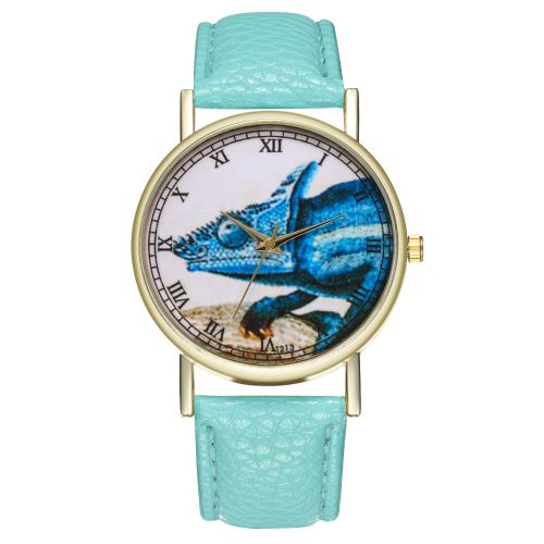 bracelet en cuir de style rétro dames montre pour hommes tendance quartz horloge T213-AMenthe verte