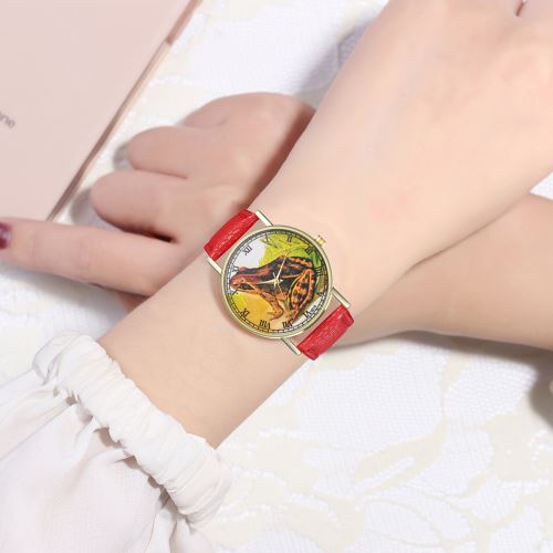 Patron de montre antique modèle rétro style dames de montre pour hommes de tendance à quartz montre T315-Arouge