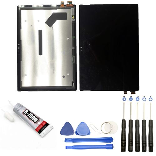 Visiodirect® Ecran complet: Vitre+LCD compatible avec Microsoft Surface Pro 4 1724 Taille 12.3 NOIR + Kit outils + Colle B7000 Offerte