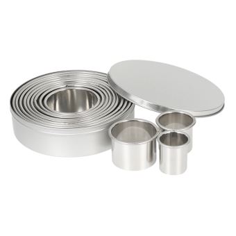 Galapara Emporte Pieces Acier Inoxydable Emporte Pieces Rond Patisserie Pour Les Biscuits Fondant Les Pates A Sucre Les Gateaux 12 Tailles Differentes Achat Prix Fnac