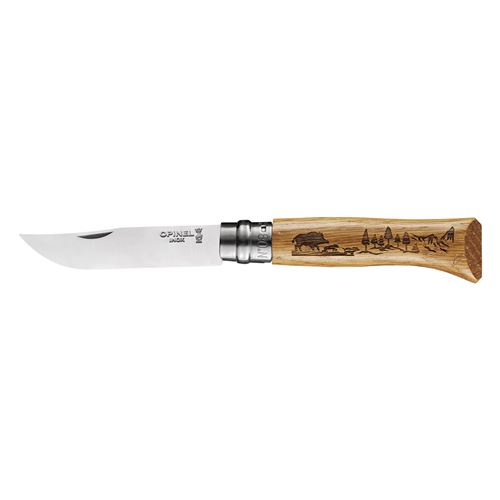 Coutellerie, couteaux pliants - opinel - 92331 - opinel animalia 3 chene 8 vri sanglier