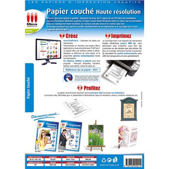 Papier d'impression Micro Appli Papier Bristol Haute Définition - A4 - 30  Feuilles - 200 g/m² - 5078