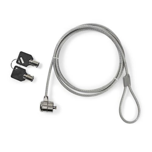 NEDIS NBLKK1002ME Verrouillage pour Ordinateur Portable | Touche | 1.8 m | Argent