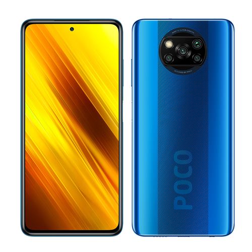Xiaomi POCO X3 NFC - 4G smartphone - double SIM - RAM 6 Go / Mémoire interne 64 Go - microSD slot - 6.67"" - 2400 x 1080 pixels (120 Hz) - 4x caméras arrière 64 MP, 13 MP, 2 MP, 2 MP - front camera 20 MP - bleu cobalt État correct - Xiaomi reconditionné disponible sur Fnac