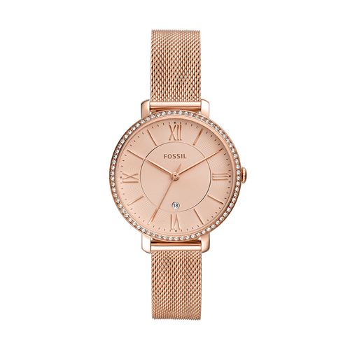 Montre Fossil Jacqueline Trois Aiguilles, Date, Acier Inoxydable Ton Or Rose, Es4628 pour Femme