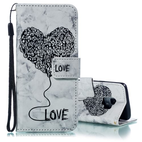 Galaxy S9 Housse Etui Cuir Pu Marbré Gris Als88914