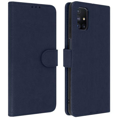 Étui pour Samsung Galaxy M51 Folio Intégrale Porte-carte Fonction Support Bleu
