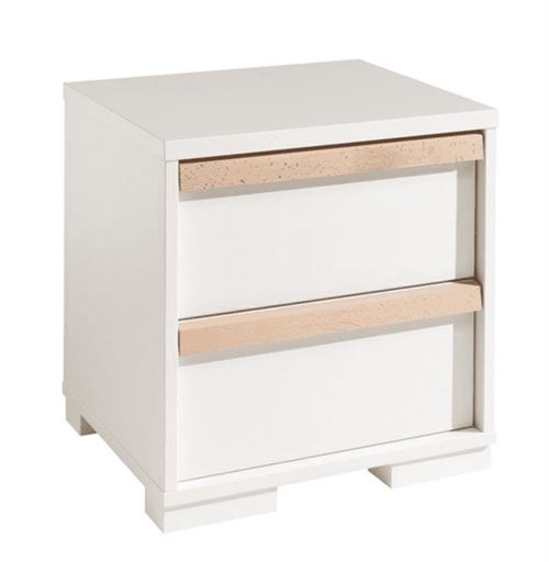 Vipack LONDON Chevet 2 tiroirs Blanc