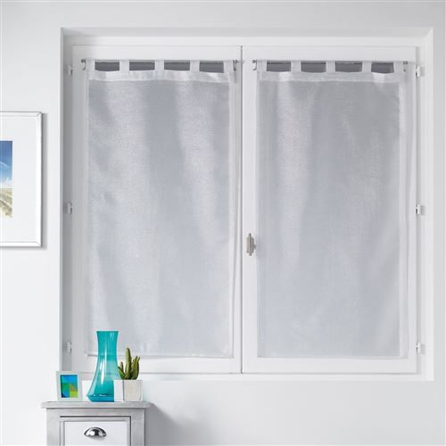 paire droite passants 2 x 60 x 120 cm voile sable fils argent inspira