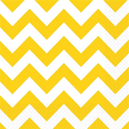 Amscan serviettes de table Waves 33 x 33 cm 20 pièces jaune