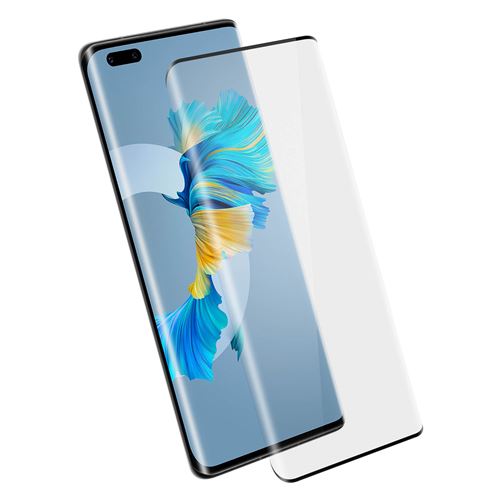 Avizar Film pour Huawei Mate 40 Pro / Mate 40 Pro Plus Verre Trempé 9H Bords Incurvés Anti-traces Transparent Contour Noir