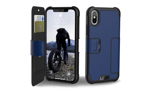UAG Rugged Case for iPhone XS Max [6.5-inch screen] - Metropolis Cobalt - Protection à rabat pour téléphone portable - bleu cobalt - pour Apple iPhone XS Max
