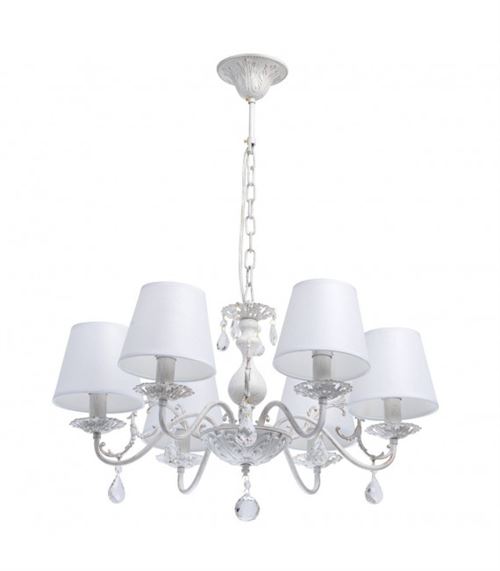 Suspension blanche Elegance 6 ampoules 82 Cm