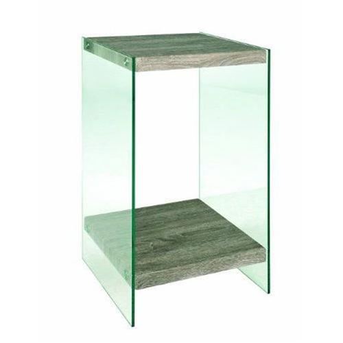 Console coloris chêne / truffe en MDF - L 40 x P 40 x H 74 cm -PEGANE-