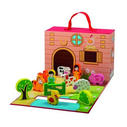 Ferme Simply For Kids avec animaux en bois 12 pièces