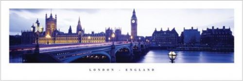 Londres Midi Poster - Houses Of Parliament, Angleterre (30x91 cm)