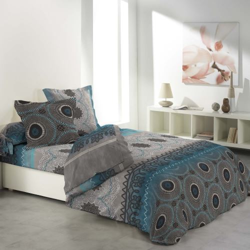 so parure couette 6 p. 240 x 220 cm imprime 42 fils allover orientalis