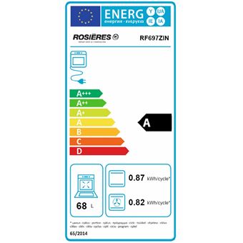Rosières Collection Privilege Sublime RF 697Z IN - Four - intégrable - niche - largeur : 56 cm - profondeur : 56 cm - hauteur : 59 cm - avec système auto-nettoyant - classe A - acier inoxydable