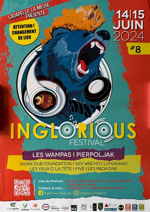 Affiche - Les Wampas & Pierpoljak - Inglorious Festival 2024 - 60x86cm