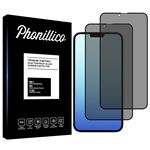 Verre Trempé pour iPhone 13 / iPhone 13 PRO (6,1) [Pack 2] Film Noir Anti Espion Phonillico®