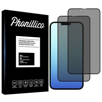 Verre Trempé pour iPhone 13 / iPhone 13 PRO (6,1) [Pack 2] Film Noir Anti Espion Phonillico® - 1