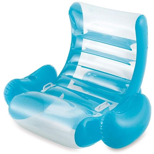 Chaise longue à bascule gonflable turquoise 127 x 99 cm